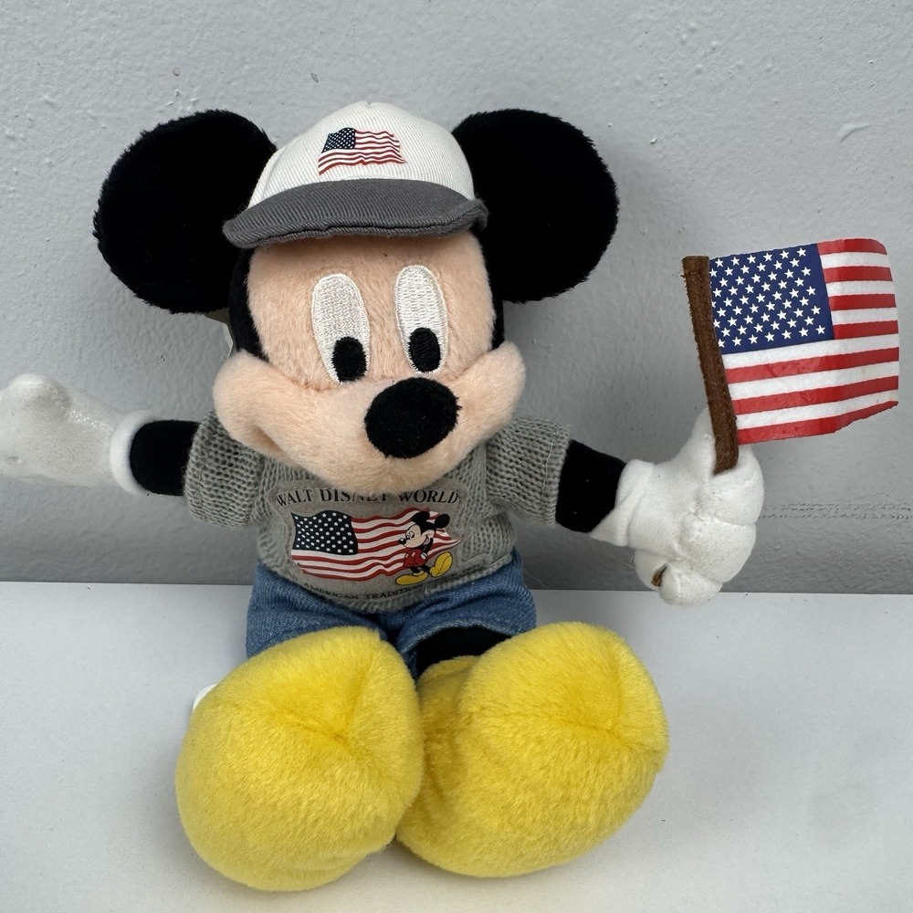 American Patriotic Flag Mickey Mouse from Walt Disney World 9" Plush Has Tags